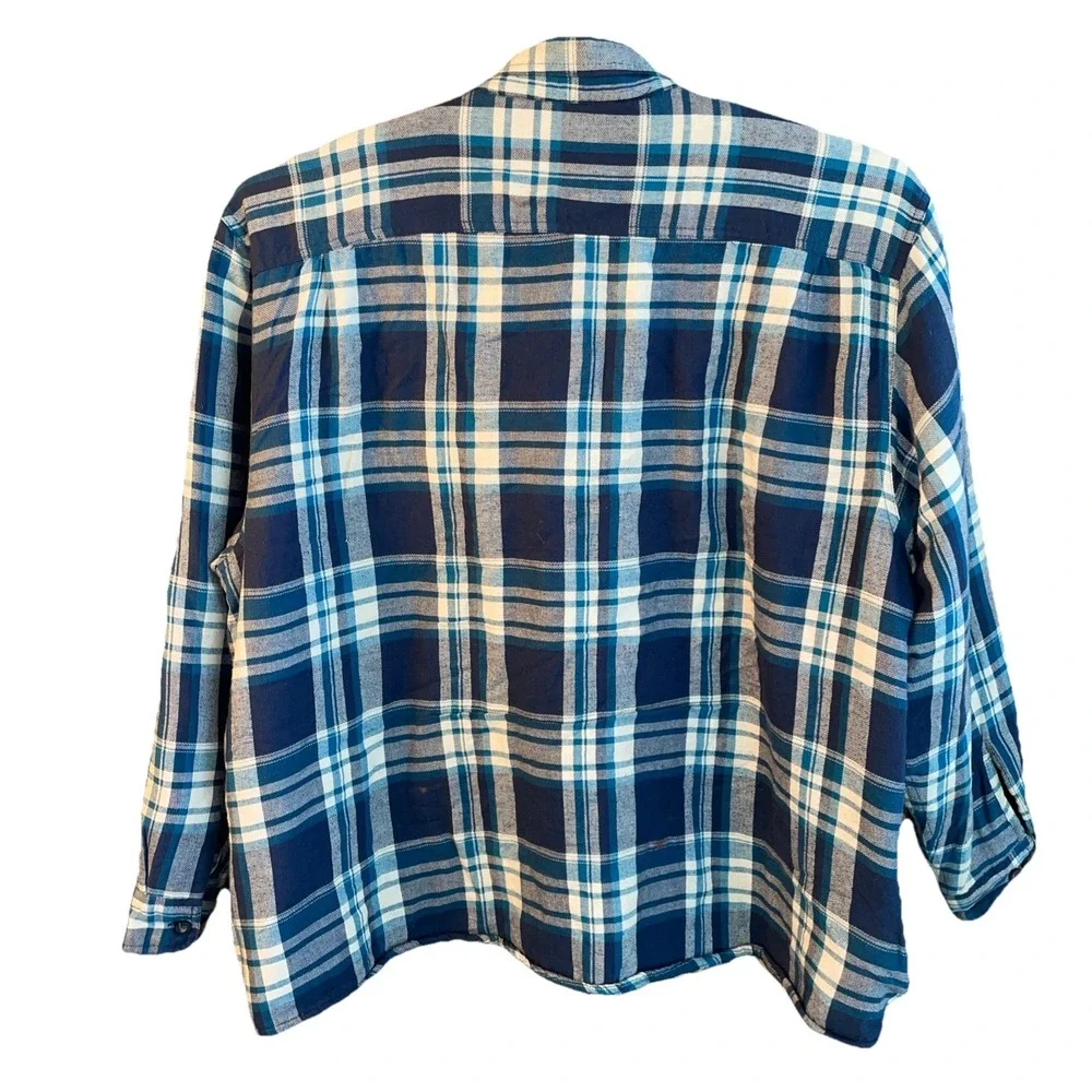 Wrangler‎ Sherpa Lined Plaid Flannel Shacket Men's Size 3XL Blue